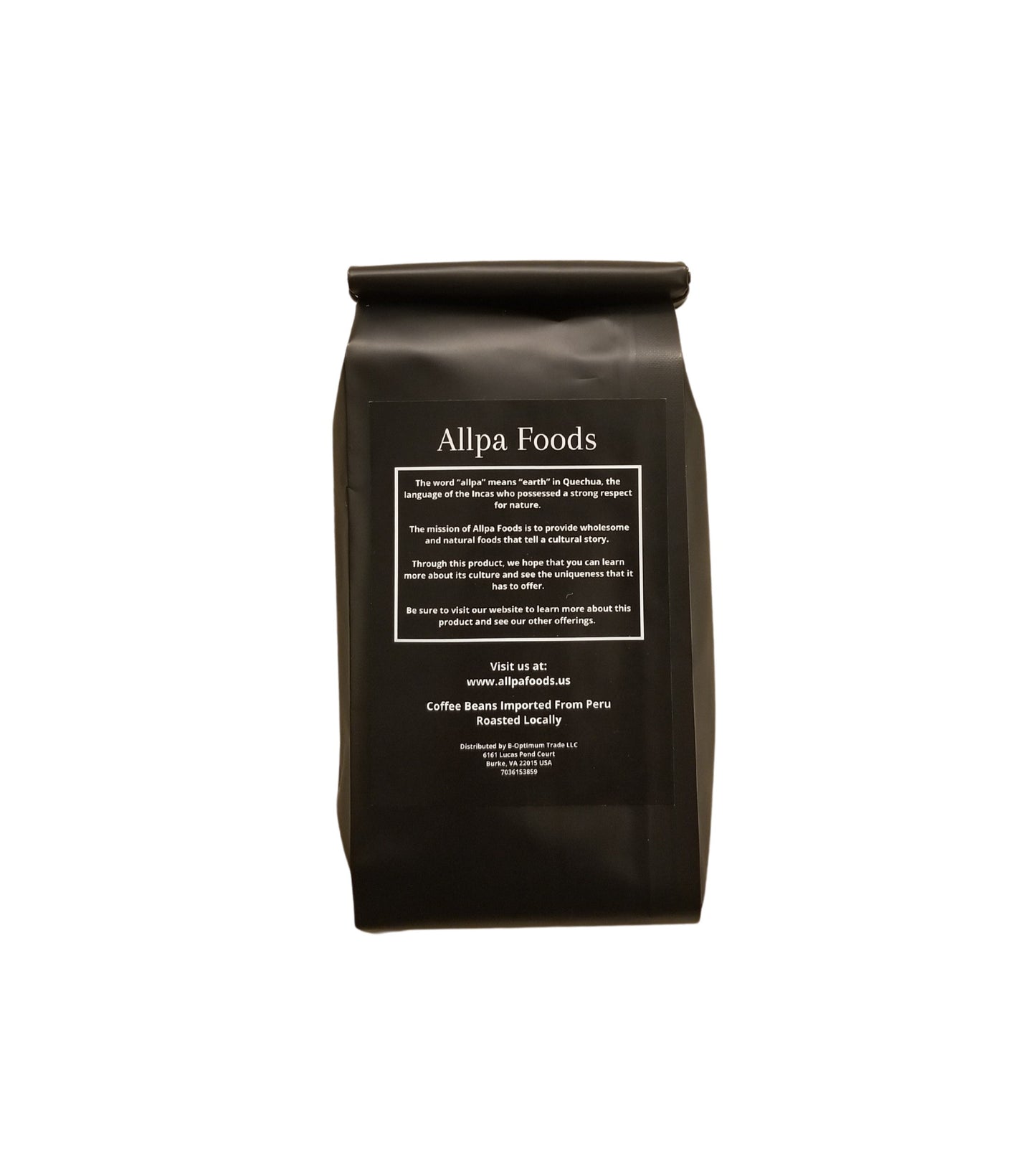 Allpa Peruvian Coffee | Medium Roast | Whole Bean 12oz