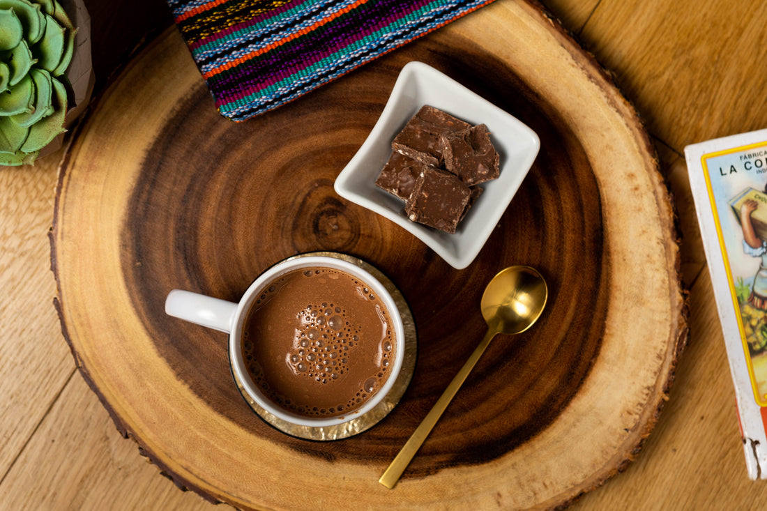 Hot cocoa made with cacao powder